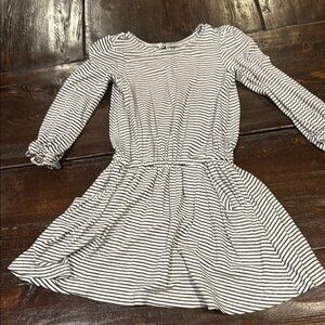 Striped Long Sleeve Kids Dress